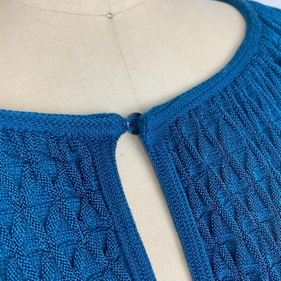 MISSONI Teal Knit Fit n Flare Beautiful Midi Dress. Size 14. So flatteri… - Picture 5 of 7